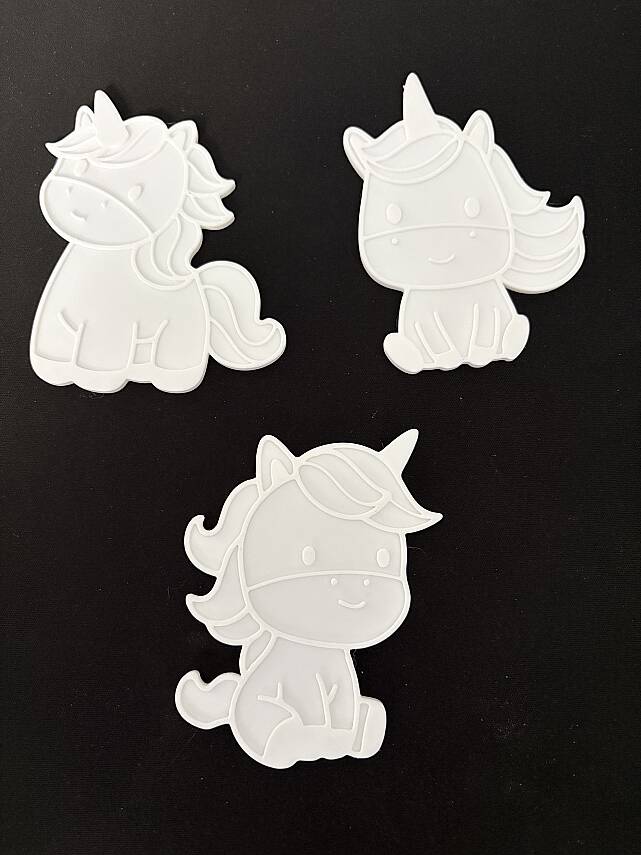 3'lü Unicorn Boyama Paneli Seti 10 cm | Boyanabilir Dekoratif Figür - 1