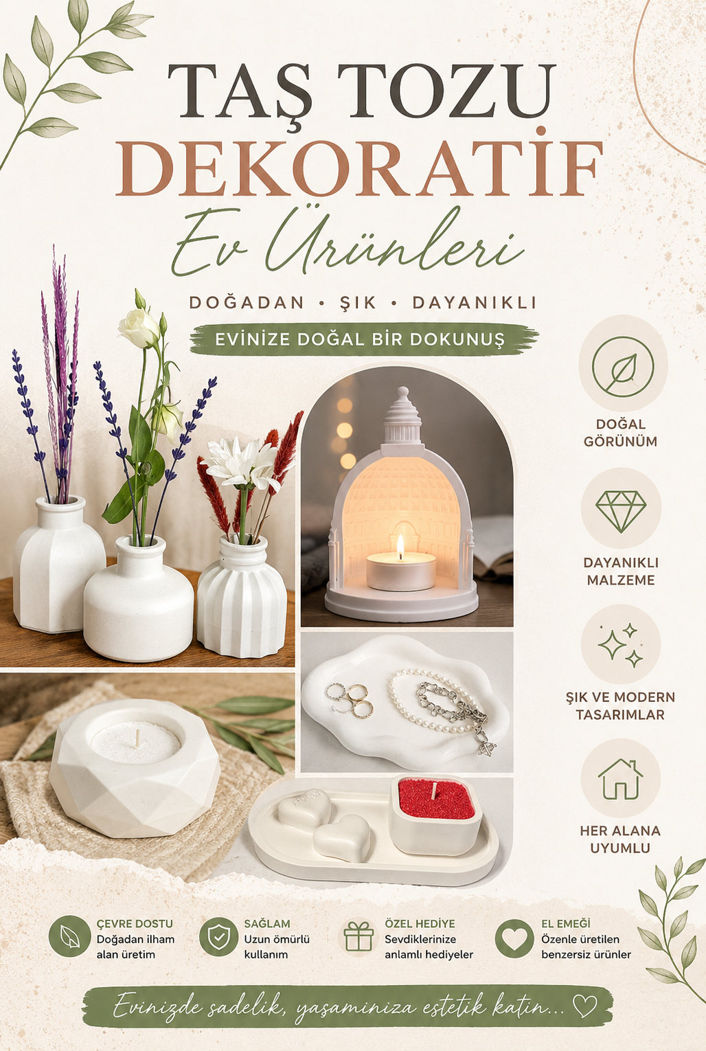 Taş Tozu Ev Dekorasyon Ürünleri