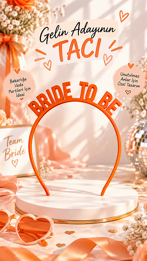 Bride To Be Yazılı Gelin Tacı Bekarlığa Veda Partisi Saç Aksesuarı - 1