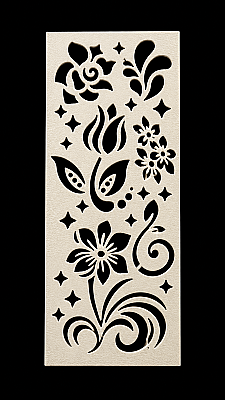 Çiçek Desenli Dekoratif Stencil Şablonu 6,5x15 cm – Boyama ve Hobi Şablonu - 5