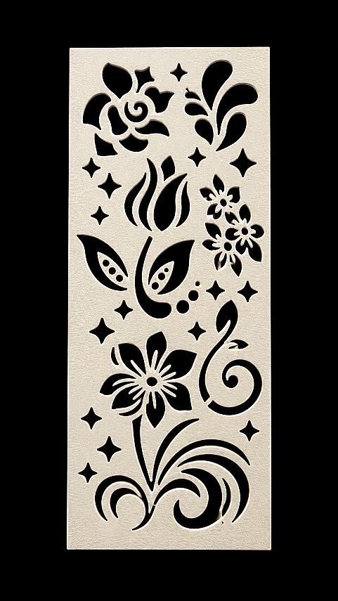 Çiçek Desenli Dekoratif Stencil Şablonu 6,5x15 cm – Boyama ve Hobi Şablonu - 5