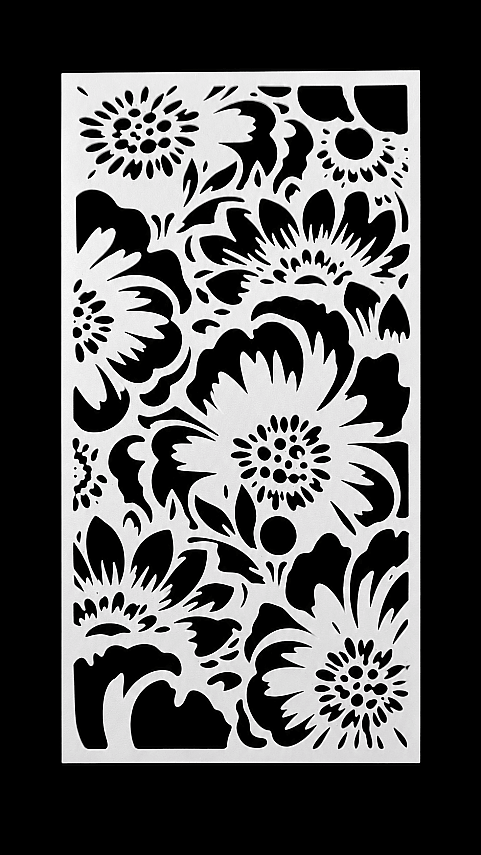 Çiçek Desenli Stencil Şablonu 9x16 cm – Dekoratif Boyama ve Mobilya Şablonu - 4