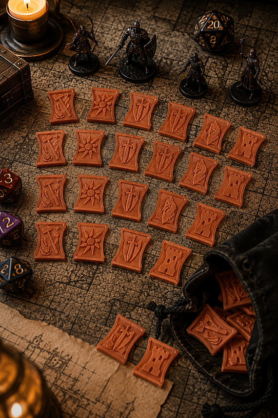 DND Coin Token Seti 25 Parça 5 Farklı Tasarım Masaüstü Rol Yapma Oyunu Oyun Jetonları - 3