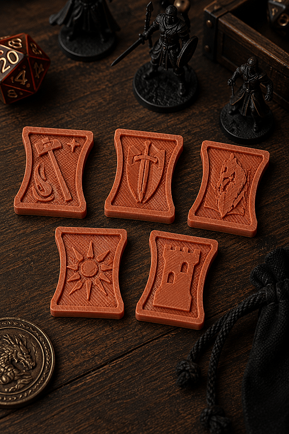 DND Coin Token Seti 25 Parça 5 Farklı Tasarım Masaüstü Rol Yapma Oyunu Oyun Jetonları - 2