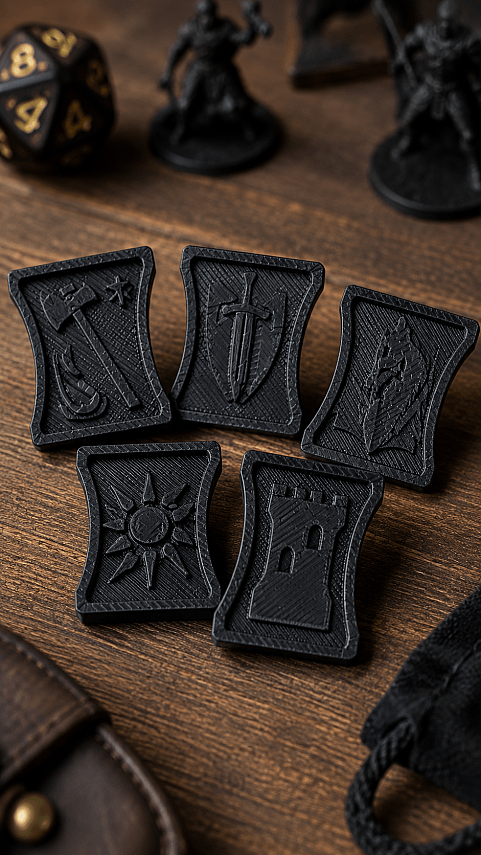 DND Coin Token Seti 25 Parça 5 Farklı Tasarım Masaüstü Rol Yapma Oyunu Oyun Jetonları - 2