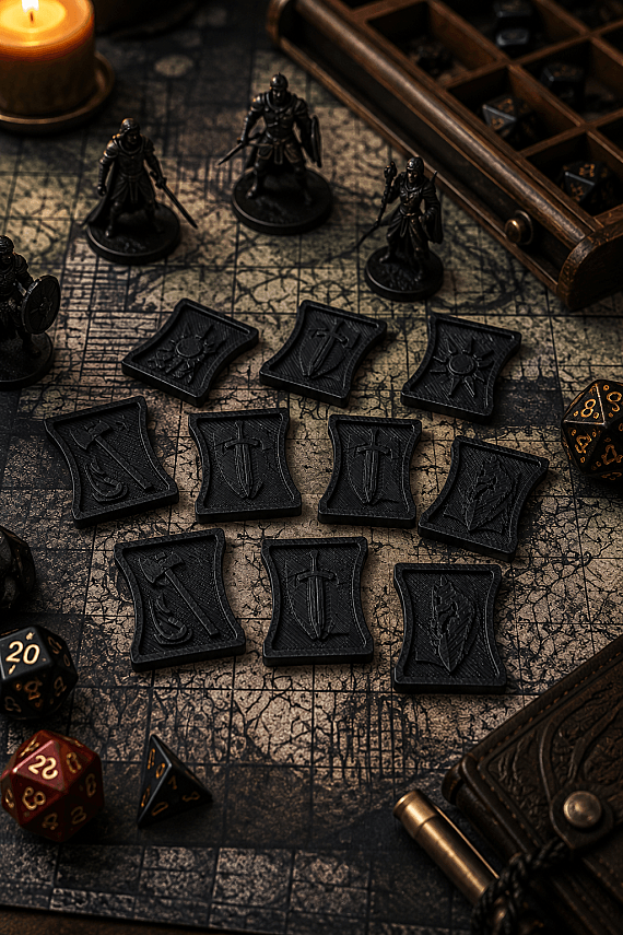 DND Coin Token Seti 25 Parça 5 Farklı Tasarım Masaüstü Rol Yapma Oyunu Oyun Jetonları - 3
