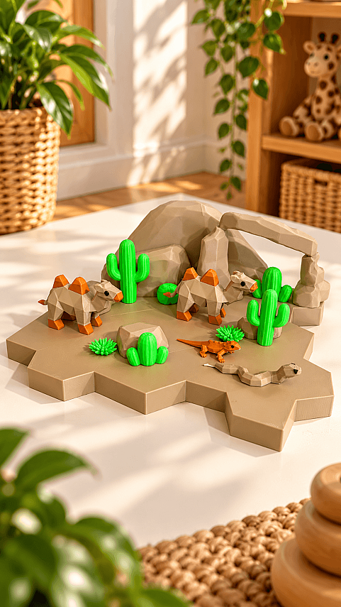 Duyusal Safari Oyun Seti 47 Parça 4 Kıta Hayvan Figürlü Montessori Eğitici Oyun 45x45 cm - 6