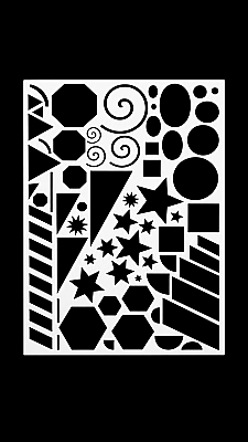 Geometrik Desen Stencil Şablonu 21x15 cm – Duvar ve Hobi Boyama Şablonu - 3