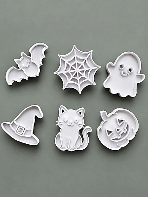 Halloween Kurabiye Kalıbı 6’lı Set 4-8 cm – Balkabağı Hayalet Yarasa Kedi Cadı - 4