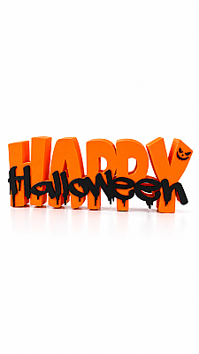 Halloween Masaüstü Dekoratif Süs Happy Halloween Yazısı 20x8 cm 3D Baskı PLA Cadılar Bayramı - 3