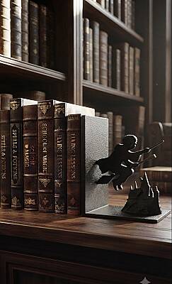 Harry Potter Temalı Kitap Desteği 18x16 cm – Dekoratif Kitap Tutucu Raf Süsü (1)