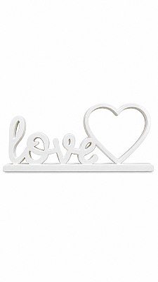 Love Yazılı Kalpli Fotoğraf Çerçevesi Masaüstü Dekoratif Çerçeve 20x10 cm - Beyaz - 4