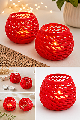 Modern Tasarım Dekoratif Kafes Mumluk - 2'li Set (1)