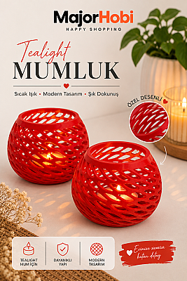 Modern Tasarım Dekoratif Kafes Mumluk - 2'li Set