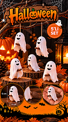 Süpürgeli Hayalet Figürü 6 cm 5’li Set – Halloween Dekoratif Süs