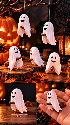 Süpürgeli Hayalet Figürü 6 cm 5’li Set – Halloween Dekoratif Süs (1)