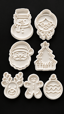 Yılbaşı Kurabiye ve Oyun Hamuru Kalıbı 7'li Set Noel Baba Kardan Adam Geyik 7-9 cm - 4